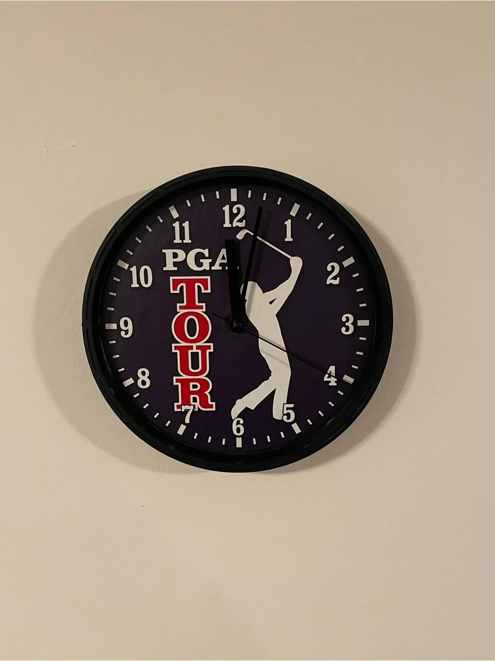 PGA TOUR Black and Blue Wall Clock